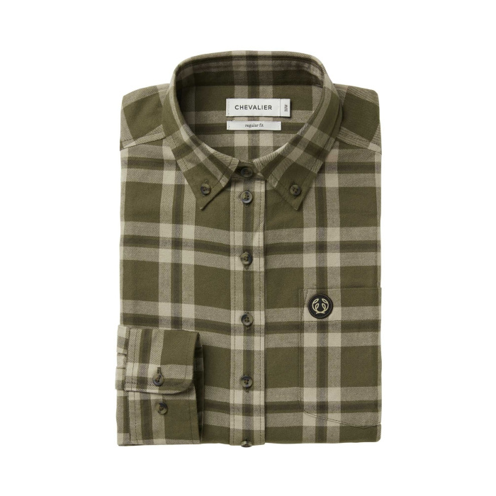 Koszula damska Chevalier Teal Light Flannel Olive Green Checked (1060235-C6033)